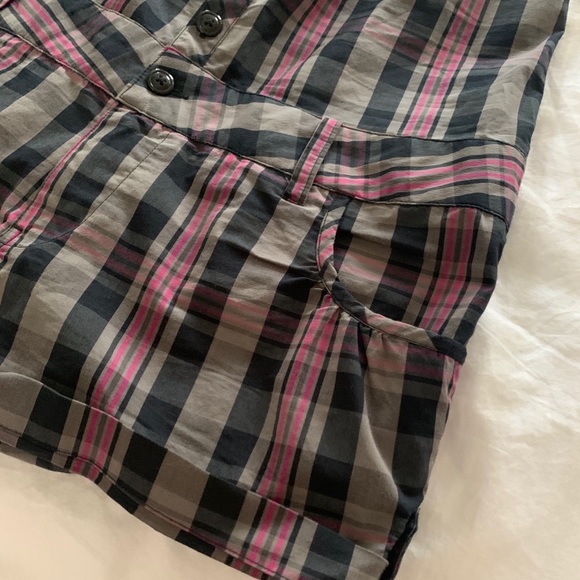 Anchor Blue Plaid Button up Tube top Romper - Picture 5 of 7